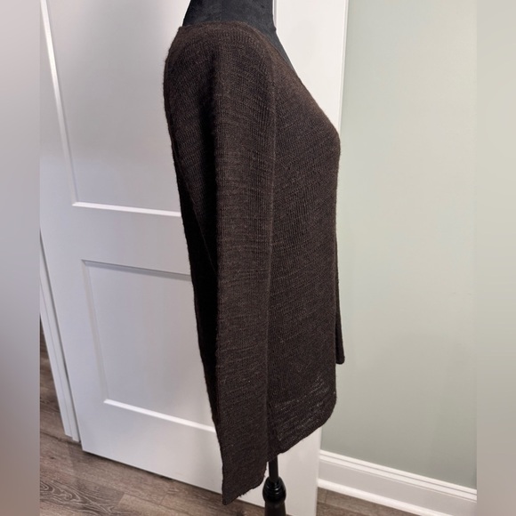 Eileen Fisher Dark Brown Knit Sweater size small - Picture 2 of 6